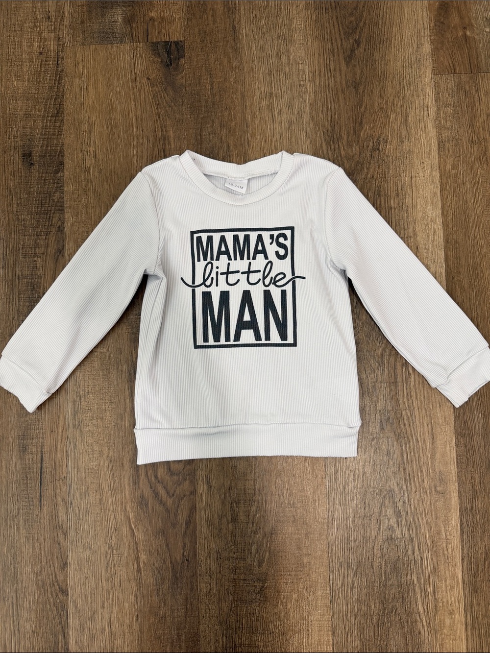 White 'Mama's Little Man' Long Sleeve Tee for Kids